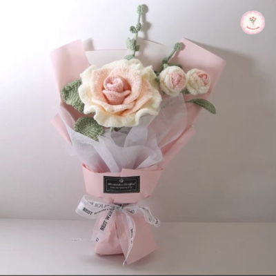 tặng bó hoa hồng len 1 bông